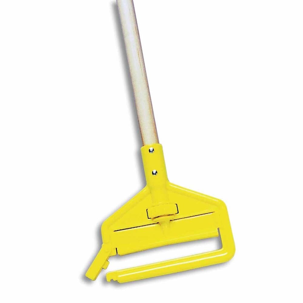 Rubbermaid FGH116000000 Invader Side Gate Wet Mop Handle, Large Yellow Plastic Head, Hardwood Handle - 3