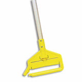 Rubbermaid FGH116000000 Invader Side Gate Wet Mop Handle, Large Yellow Plastic Head, Hardwood Handle - 3
