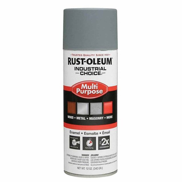 Rust-Oleum 1680830V Multi-Purpose Gray Enamel Spray Primer, Industrial Choice 1600 System (12 oz)