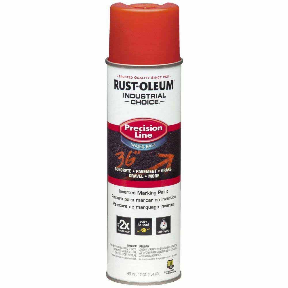 Rust-Oleum 1862838 Fluorescent Red Water-Based Inverted Marking Spray Paint (12 Pack)