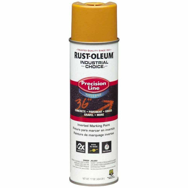 Rust-Oleum 203033 Water Based Inverted Marking Spray Paint, Caution Yellow, 17 oz (Single Can)