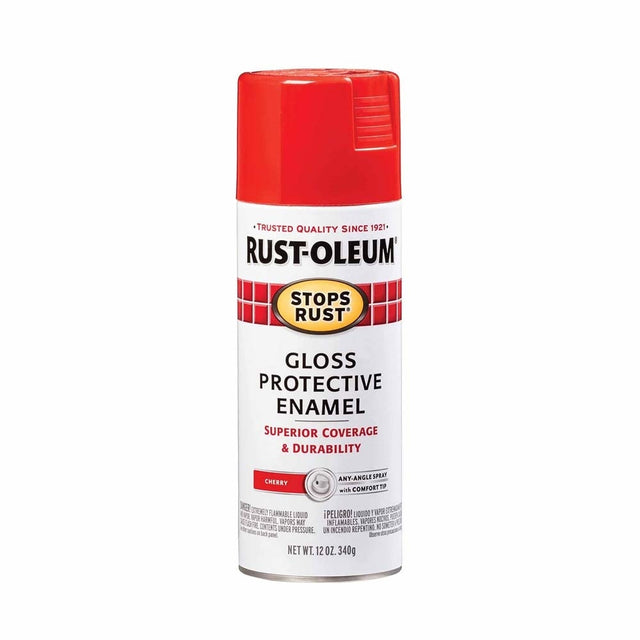 Rust-Oleum 248568 Gloss Cherry Protective Enamel Spray Paint, Stops Rust, Indoor/Outdoor (12 oz)