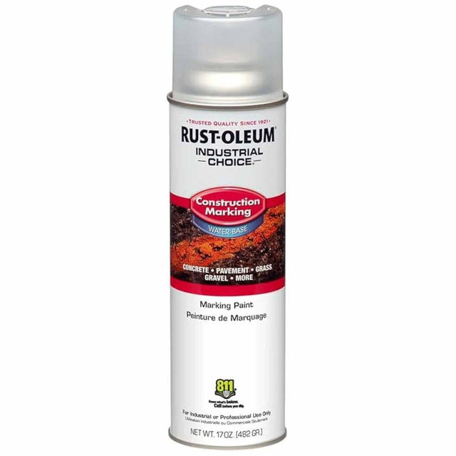 Rust-Oleum 264693 M1400 Water-Based Construction Marking Paint, Clear, 17 oz (12 Pack)