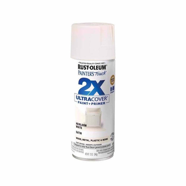Rust-Oleum 334071 12 oz. Painter's Touch 2X Ultra Cover Spray Paint - Heirloom White - Satin