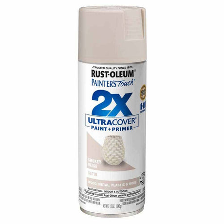 Rust-Oleum 334092 12 oz Painter's Touch 2X Ultra Cover Spray Paint, Smokey Beige, Satin (Single Can)