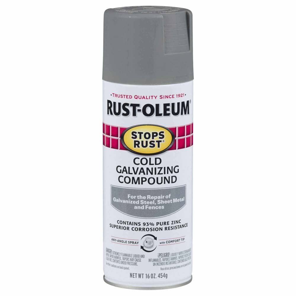 Rust-Oleum 7785830 Cold Galvanizing Compound 93% Zinc Rich Spray, Flat Gray 16 oz. (1 Can)