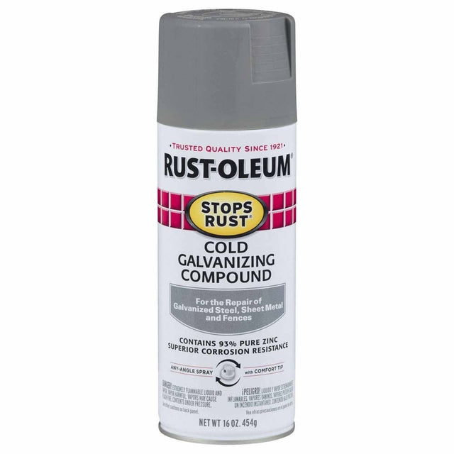 Rust-Oleum 7785830 Cold Galvanizing Compound 93% Zinc Rich Spray, Flat Gray 16 oz. (1 Can)