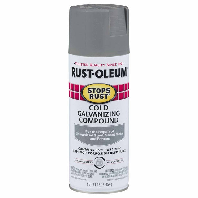 Rust-Oleum 7785830 Cold Galvanizing Compound 93% Zinc Rich Spray, Flat Gray 16 oz. (1 Can)