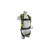 Safewaze 019-1026 (PCS) Construction Harness W 3 D-Ring, Tongue Buckle Legs, Quick-Connect Chest, Fixed Shoulder Pad, Srd Sleeve & Sub Pelvic Cover (S)