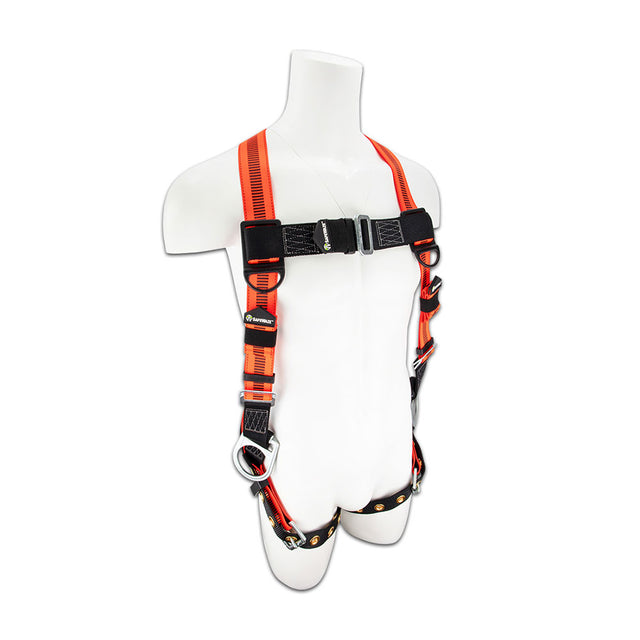 Safewaze 019-1040 (PCS) Full Body Harness: W 3 D-Ring, Tongue Buckle Legs, Quick-Connect Chest, Fixed Shoulder Pad, Srd Sleeve, Sub Pelvic Cover (S/M)