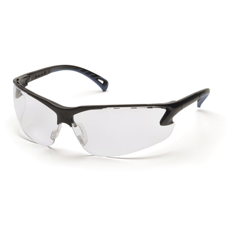 Pyramex SB5710DT Venture 3 Eyewear Clear Anti-Fog Lens Safety Glasses with Black Frame