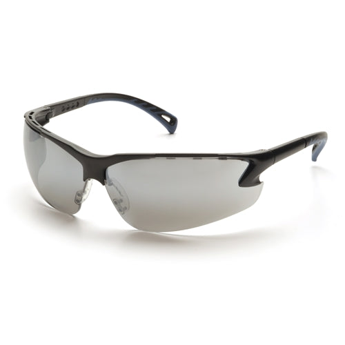 Pyramex SB5770D Venture 3 Eyewear Silver Mirror Lens with Black Frame