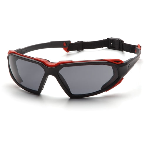 Pyramex SBR5020DT Highlander Gray Anti-Fog Lens with Black/Red Frame