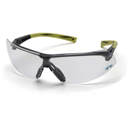 Pyramex SGR4910ST Onix Clear Anti-Fog Lens Safety Glasses with Black/Hi-Vis Green Frame