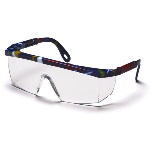 Pyramex SM410S Integra Eyewear Clear Lens Safety Glasses with Mixed Blue Frame