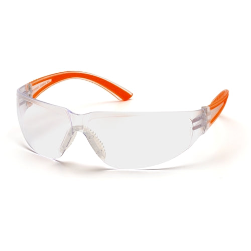 Pyramex SO3610S Cortez Eyewear Clear Lens Safety Glasses with Orange Temples