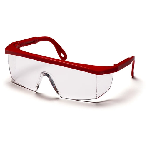 Pyramex SR410S Integra Eyewear Clear Lens Safety Glasses with Red Frame