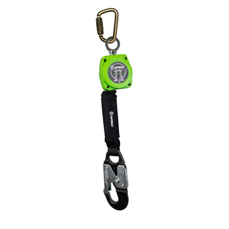 Safewaze 019-5045 6' Single Web Retractable With Steel Carabiner And Double Locking Aluminum Snap Hook