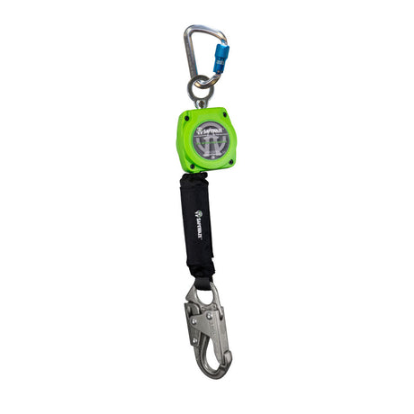 Safewaze 019-5048 6' Single Web Retractable With Aluminum Carabiner And Double Locking Steel Snap Hook