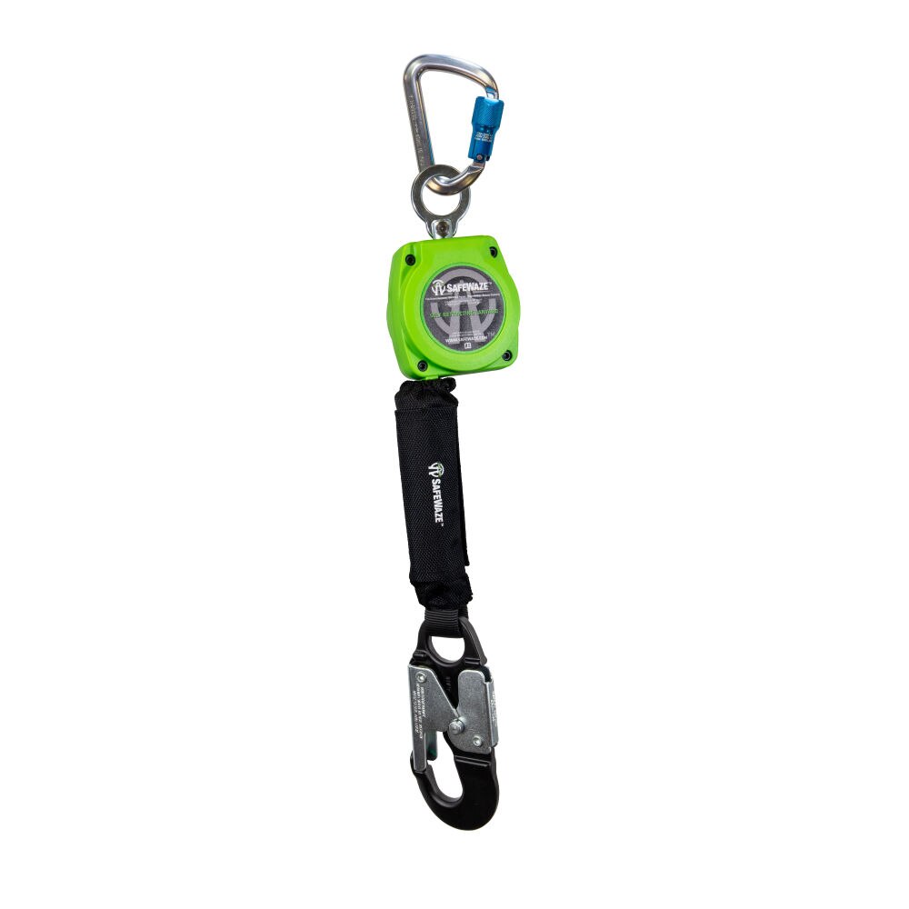 Safewaze 019-5049 6' Single Web Retractable With Aluminum Carabiner And Double Locking Aluminum Snap Hook