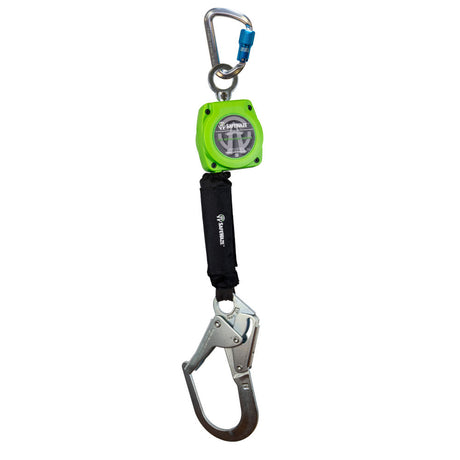 Safewaze 019-5050 6' Single Web Retractable With Aluminum Carabiner And Double Locking Steel Rebar Hook