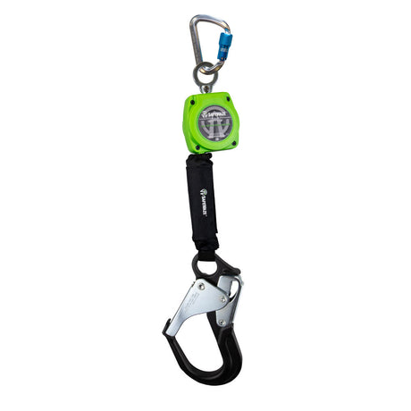 Safewaze 019-5051 6' Single Web Retractable With Aluminum Carabiner And Double Locking Aluminum Rebar Hook