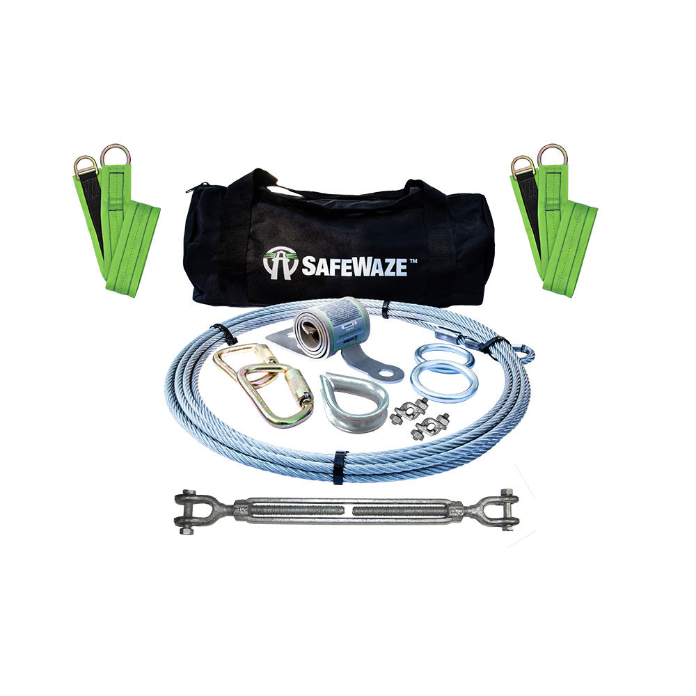 Safewaze 019-8022 80' 2-Person Portable Cable HLL / Coil Ea / Sling Anchor