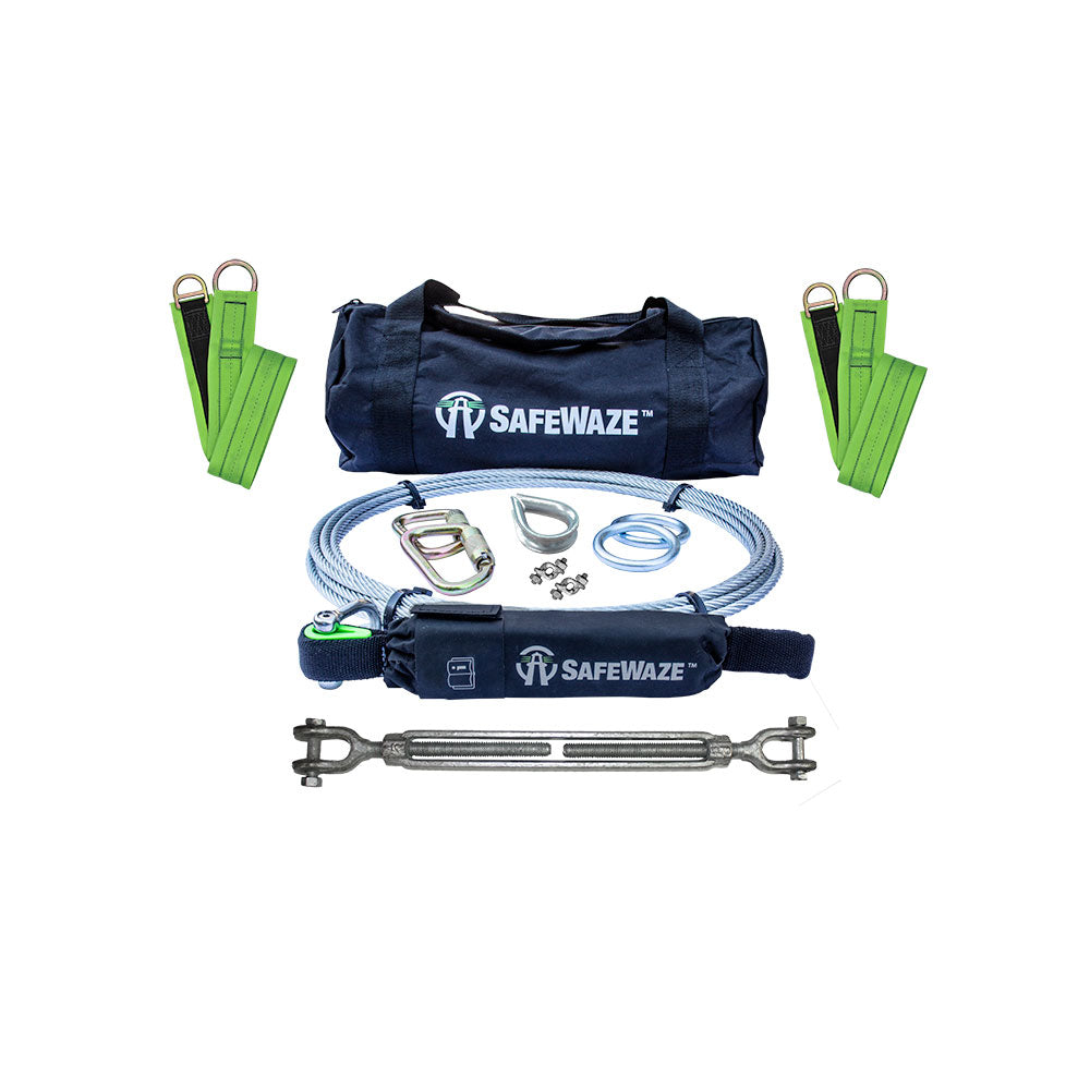 Safewaze 019-8024 30' 2-Person Portable Cable HLL / Shock Ea / Sling Anchor