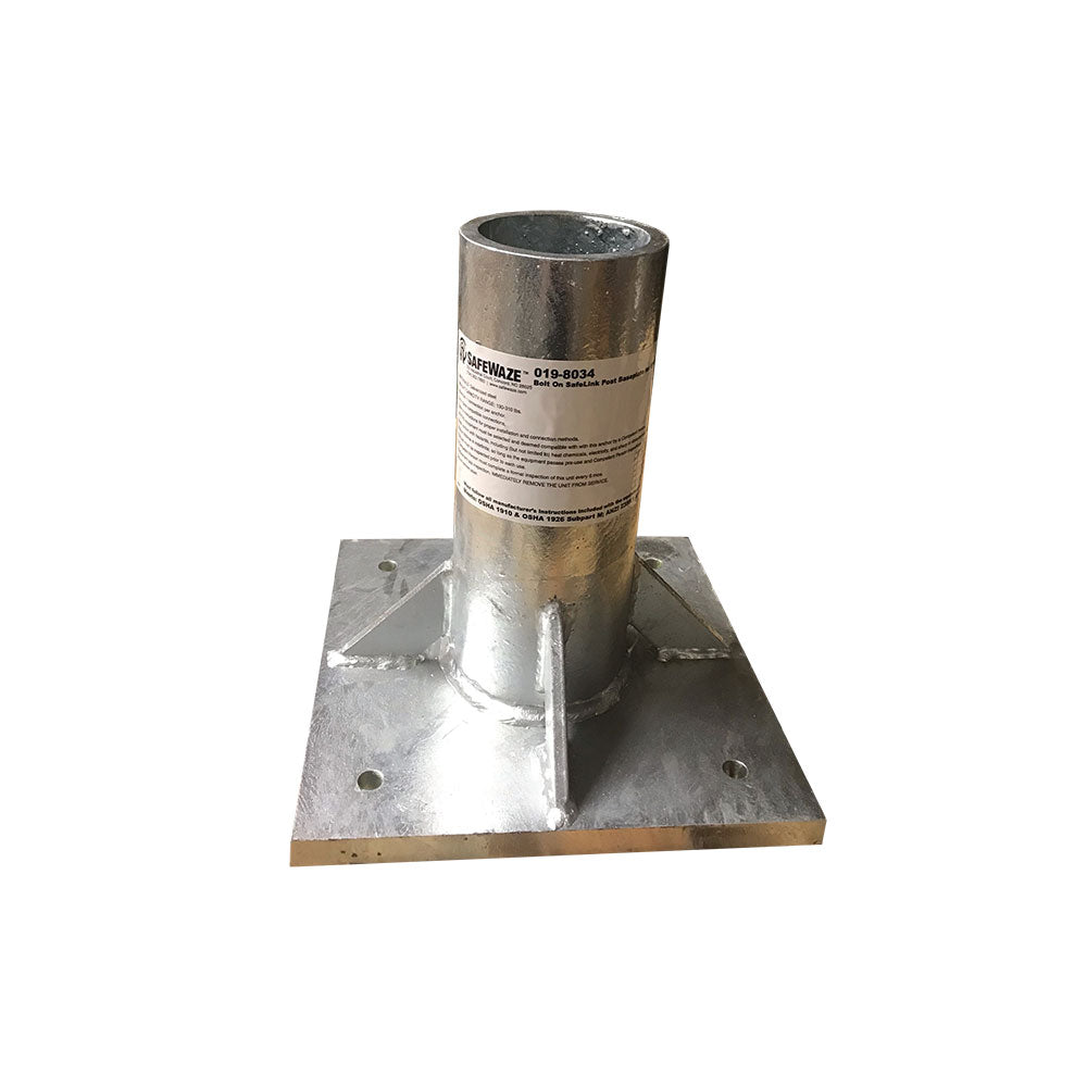 Safewaze 019-8034 Bolt-On Safelink Post Baseplate For Steel & Concrete