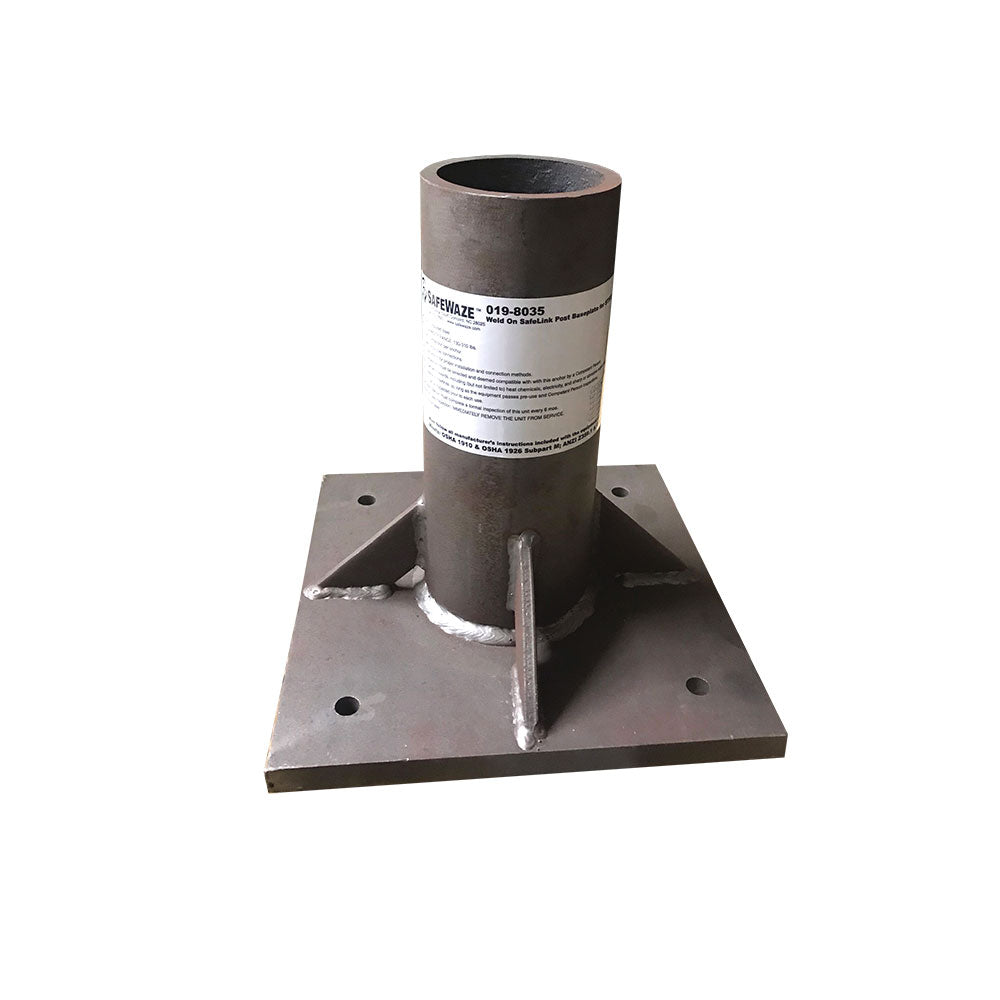 Safewaze 019-8035 Weld-On Safelink Post Baseplate For Steel