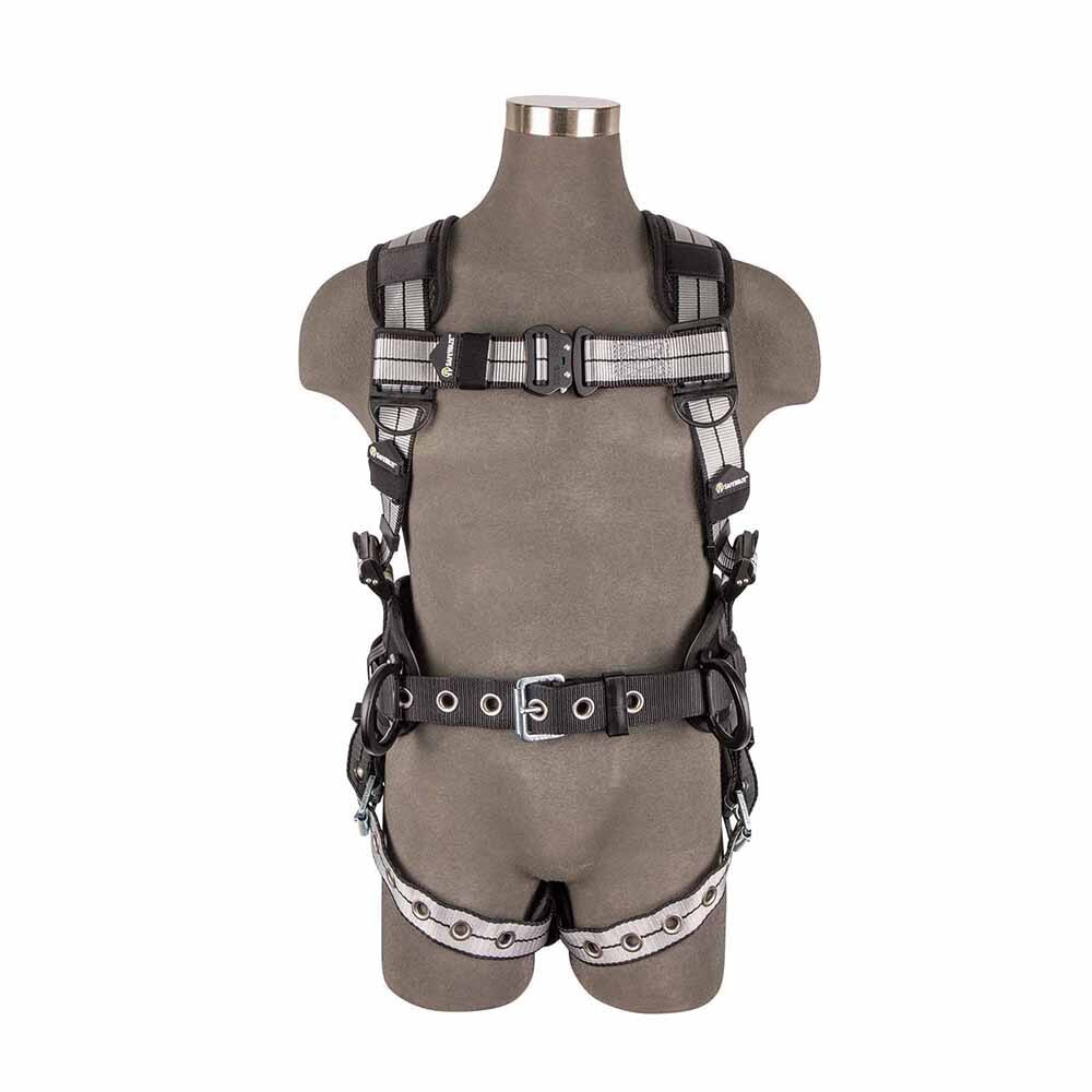 Safewaze 020-1189 PRO+ Slate Construction Harness: Alu 3D, Alu QC Chest, TB Legs (S)