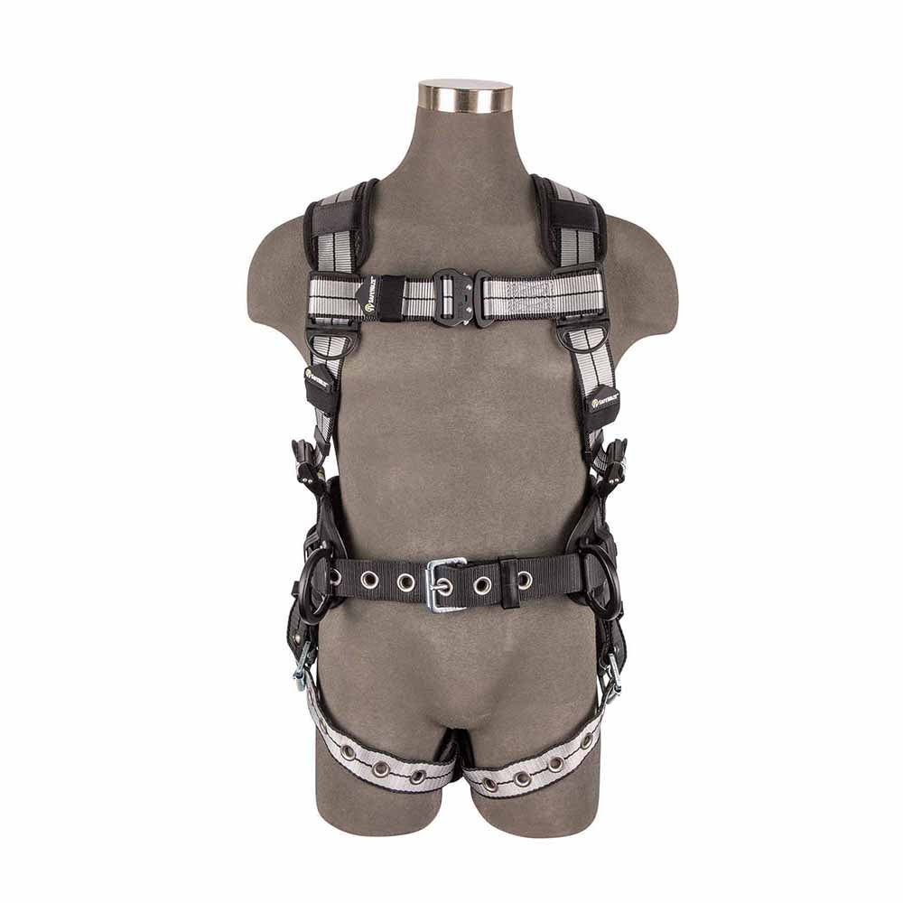 Safewaze 020-1192 PRO+ Slate Construction Harness: Alu 3D, Alu QC Chest, TB Legs (XL)