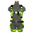 Safewaze 021-1811 Reflective Full Body Harness: 1D, MB Chest, TB Legs, Mining Belt - Medium