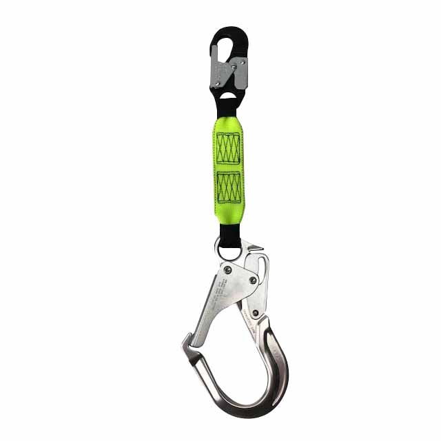 Safewaze 021-2075 20" Positioning Web Lanyard: Aluminum Snap Hook, Aluminum Rebar Hook