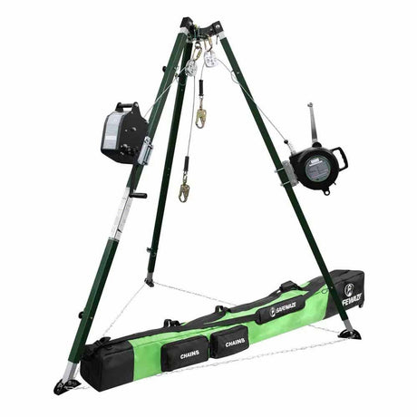 SafeWaze 022-11034 10' Tech Tripod Kit with 65' Personnel Winch and 65' 3-Way SRL