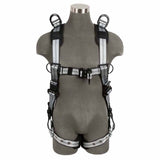 SafeWaze 022-1953 PRO+ Slate Full Body Retrieval Harness with Aluminum D-Rings, Quick-Connect Chest, Retrieval Shoulder D-Rings, and Tongue-Buckle Legs - Size XL