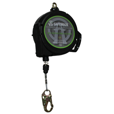 Safewaze FS-EX10-100-G 100' Cable Retractable With Double Locking Snap Hook