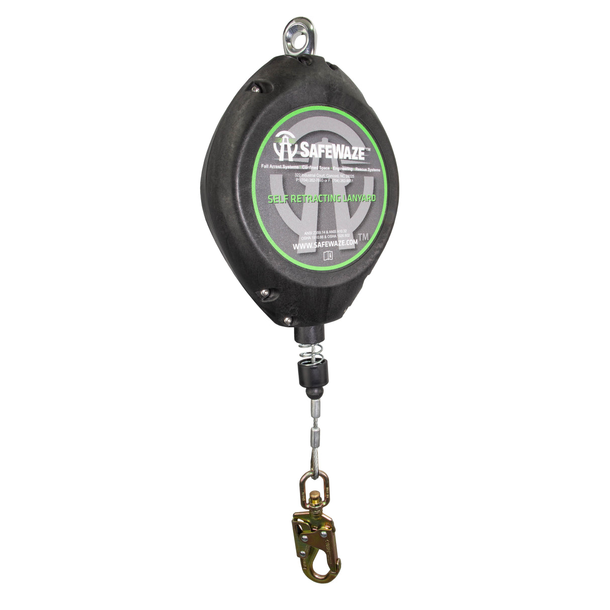Safewaze FS-FSP1265-G 65' Cable Retractable With Snap Hook
