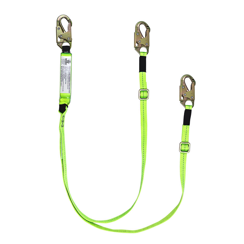 Safewaze FS561-AJ 6' Energy Absorbing Lanyard With Double Locking Snap Hooks