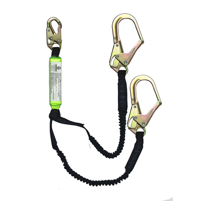 Safewaze FS576 6' Stretch Energy Absorbing Lanyard With Rebar Hooks