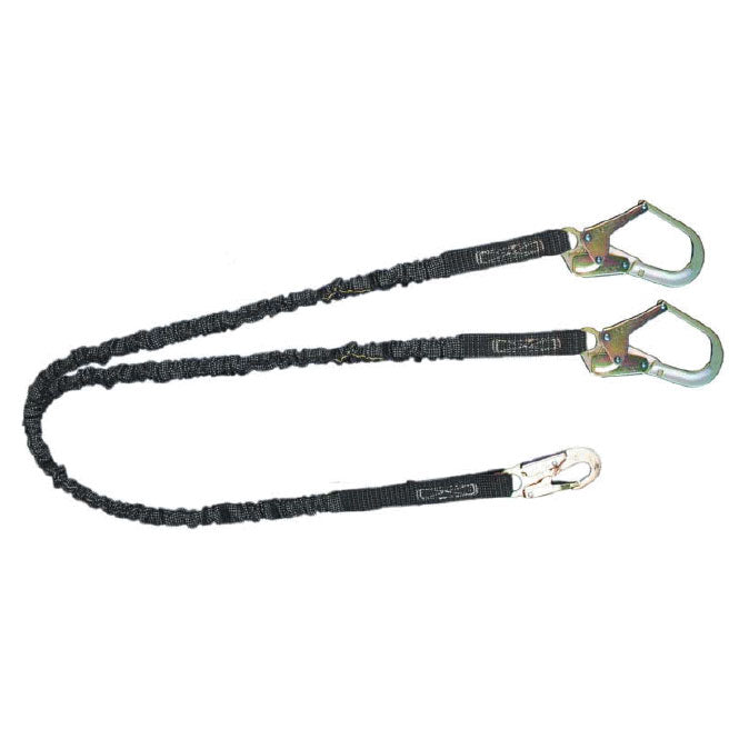 Safewaze FS586 6' Low-Profile Lanyard, Swivel & Rebar Hooks, 100% Tie-Off