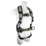 SafeWaze SW-62160-M 3 D-Ring Construction Harness with 1.75" Webbing and Quick-Connect Buckles Medium - 2