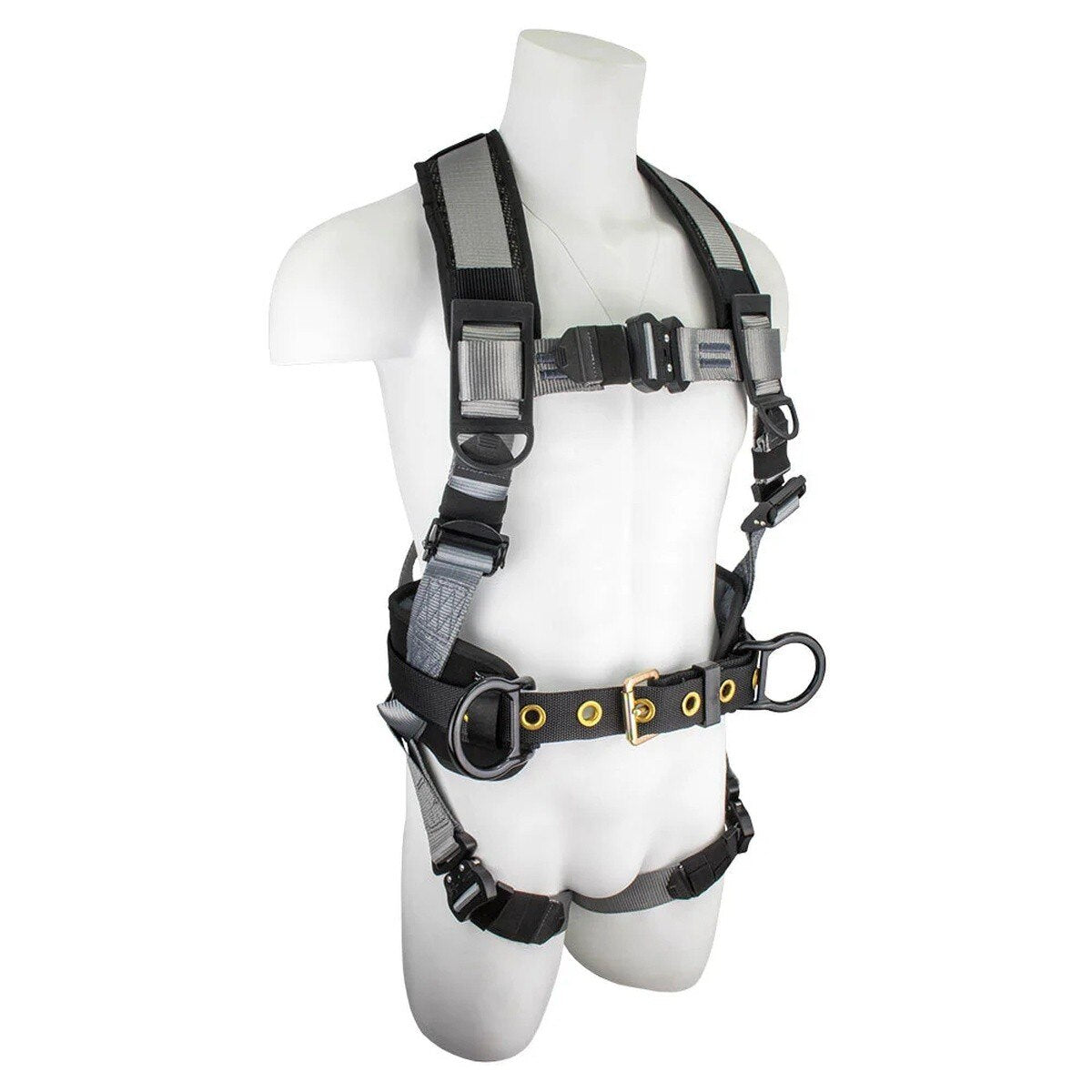 SafeWaze SW-62160-XL 1.75" Polyester 3 D Ring Construction Harness with Aluminum Buckles (XL) - 2