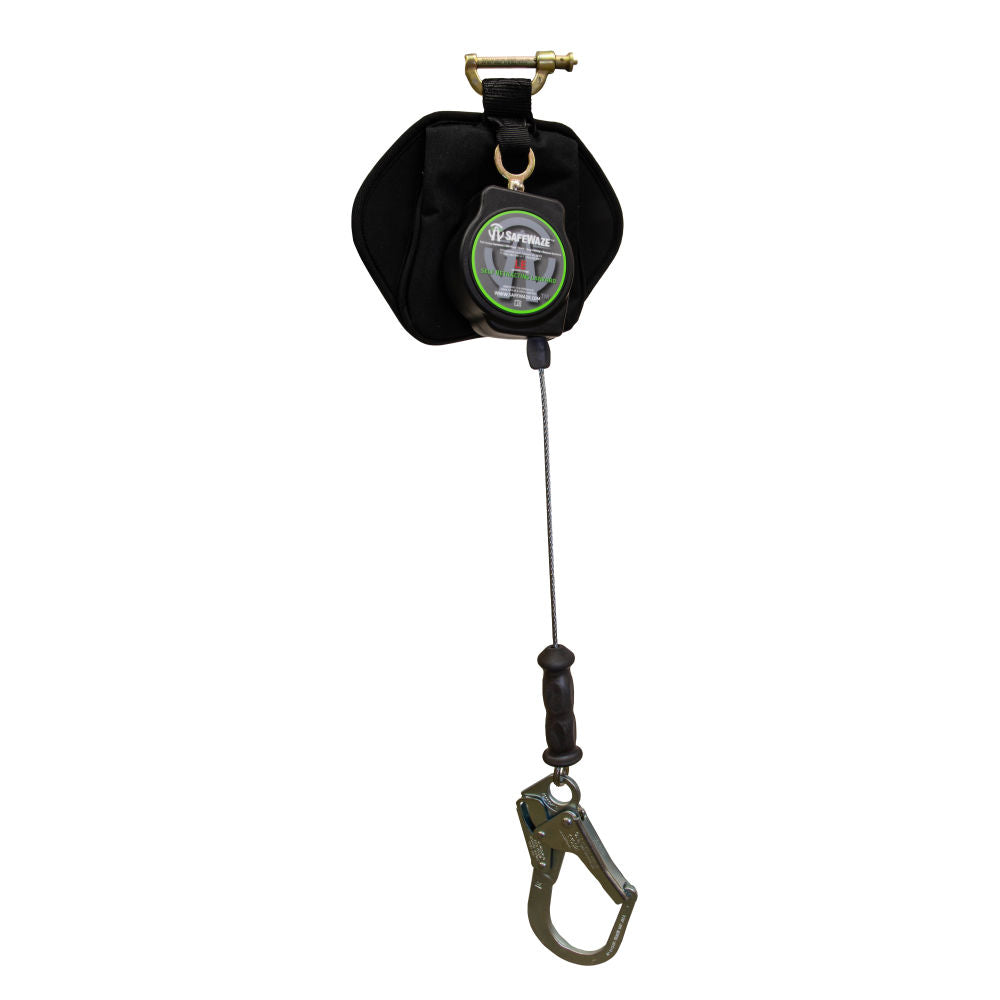 Safewaze SW-8008-11LE-RBH 11' Leading Edge Cable SRL Single Leg w/Steel Rebar Hook