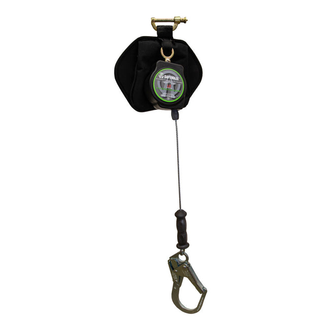 Safewaze SW-8008-11LE-RBH 11' Leading Edge Cable SRL Single Leg w/Steel Rebar Hook