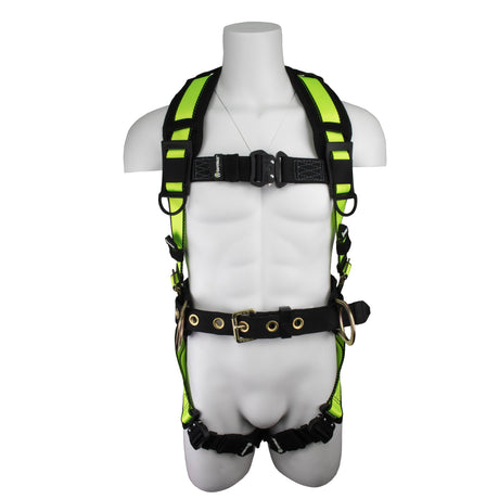 Safewaze SW160-QC-M Pro Construction Harness: 3D, QC Chest, QC Legs, Leg Pads