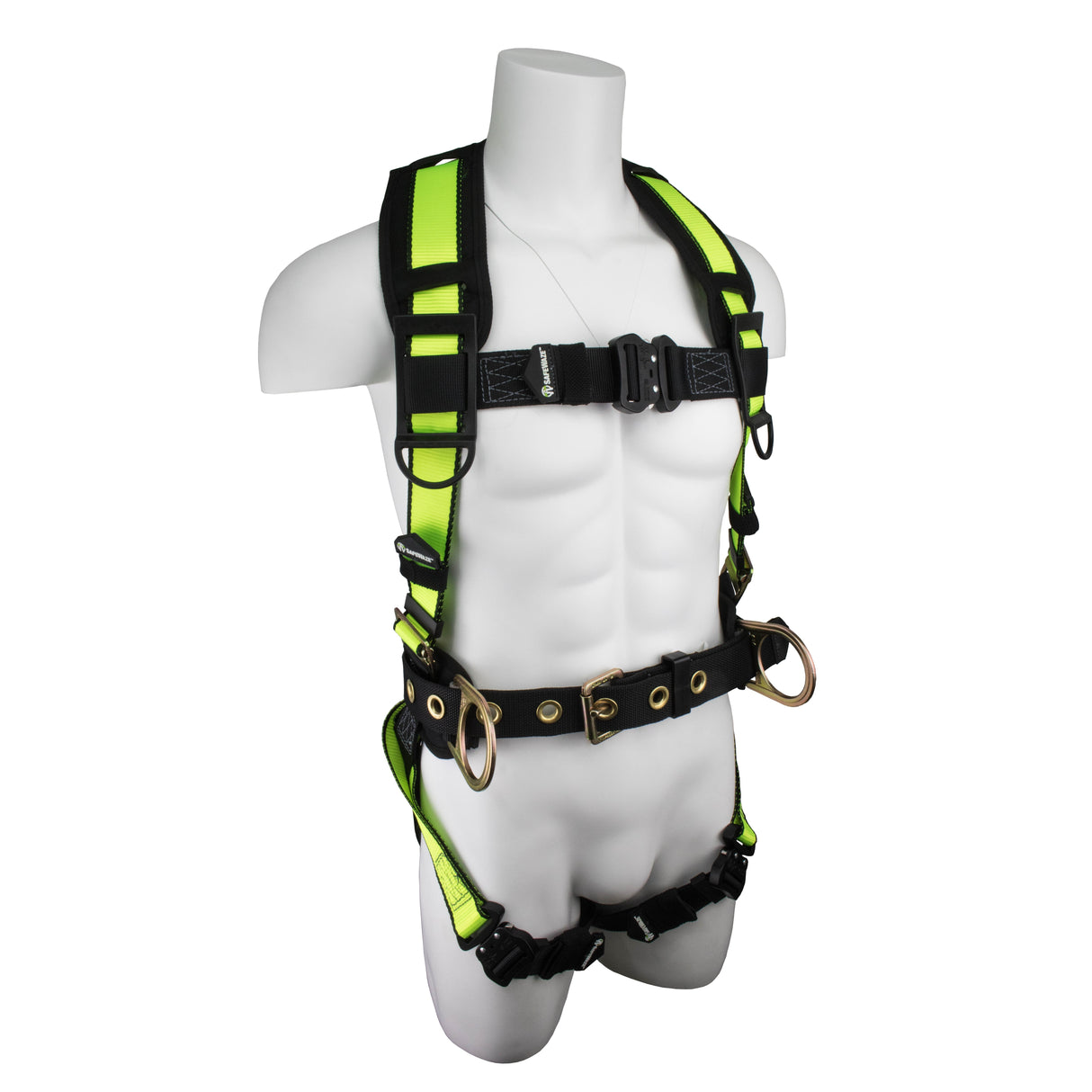 Safewaze SW160-QC-S Pro Construction Harness: 3D, QC Chest, QC Legs, Leg Pads - 2