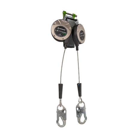 SafeWaze SW8005-8LE-DL Latitude Edge 8' Dual Cable Self Retracting Lifeline with Steel Snap Hooks