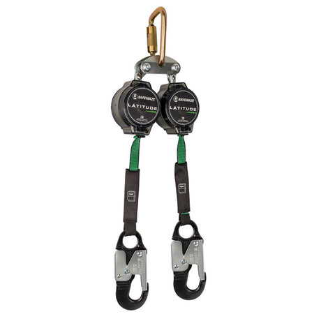 Safewaze 018-5017 Latitude Pro 7' Dual Web SRL: FS-EX313, Carabiner, Alu Snap Hooks