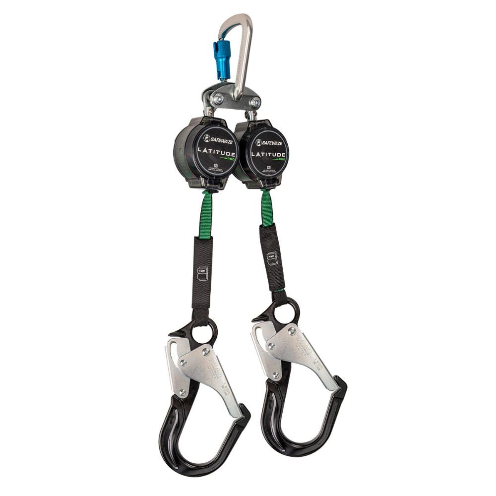 Safewaze 018-5023 Latitude Pro 7' Dual Web SRL: FS-EX313, Alu Carabiner, Alu Rebar Hooks